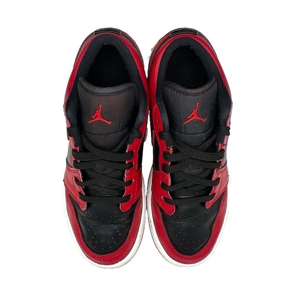 Jordan Air Jordan 1 Low Boys 4.5Y Red/Black/White Leather Basketball 553560-606